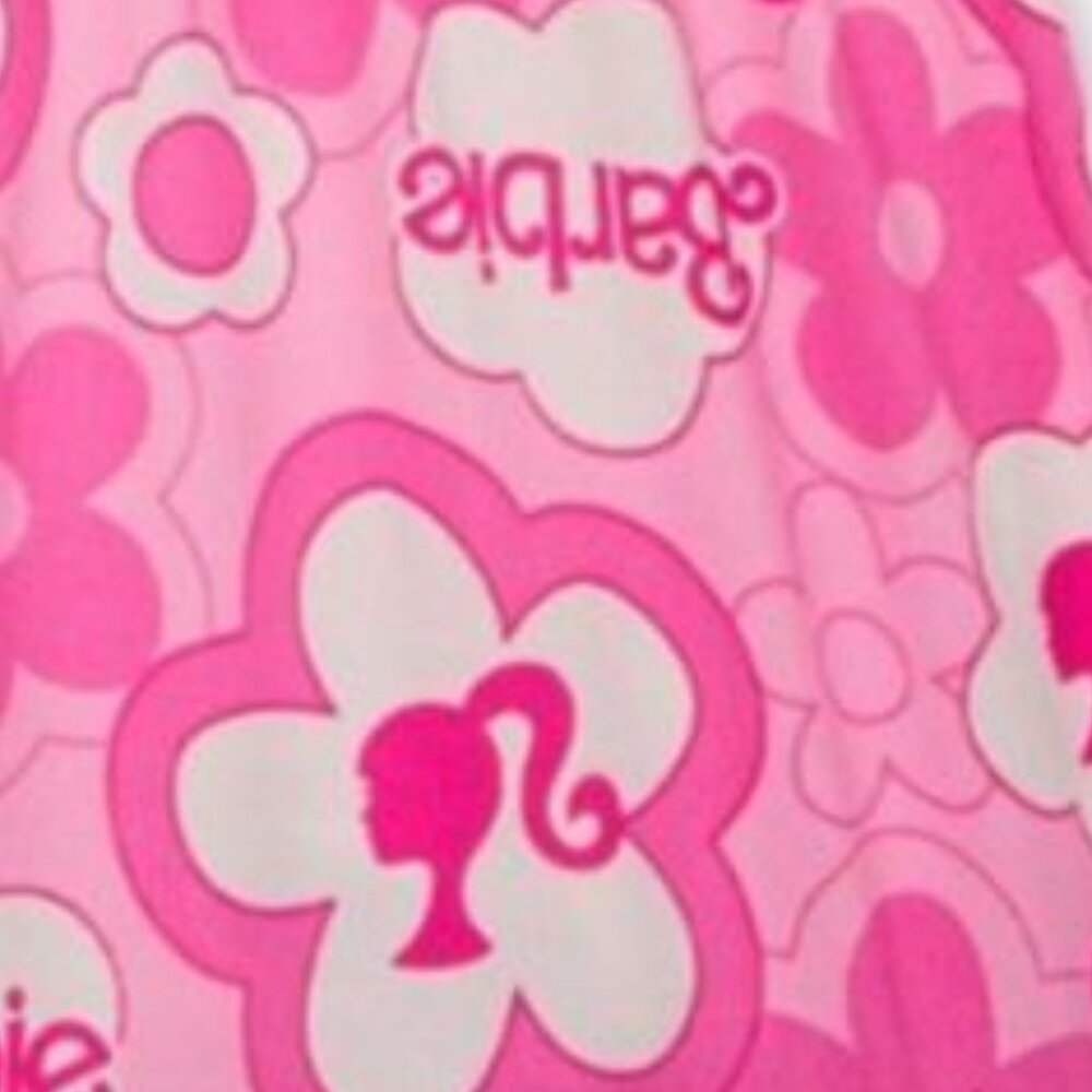 Barbie Floral Pink 2 Piece Pajama Sleepwear Set GIRLS SIZE XS 4-5 NEW - Picture 6 of 6